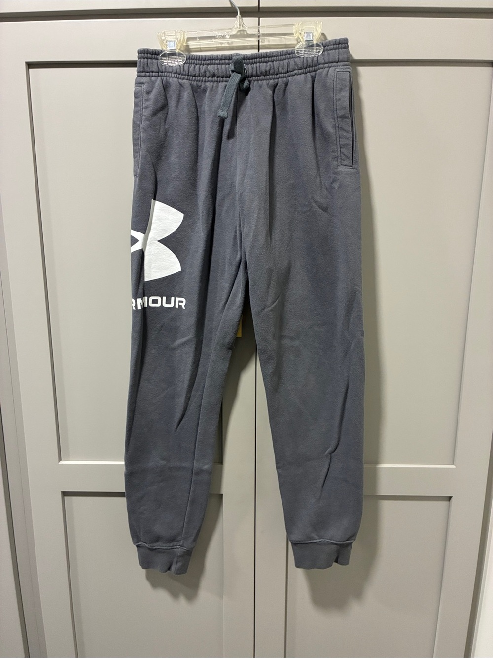 Under Armour Kids Charcoal Gray Logo Joggers